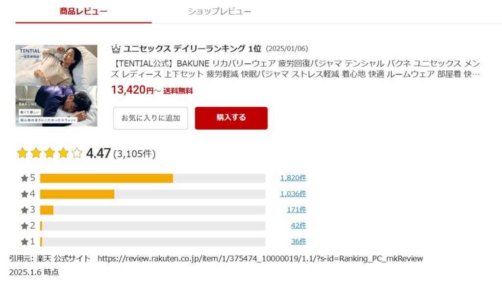 BAKUNE(バクネ)のリカバリーウェアの口コミや評判について